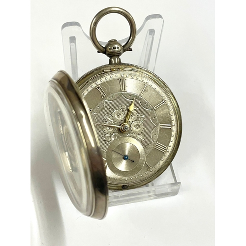 213 - An Antique gents silver pocket watch, as found.