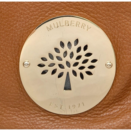 233 - A Mulberry Tan Daria Hobo Bag. Leather exterior with gold-toned hardware, braided strap and zip top ... 