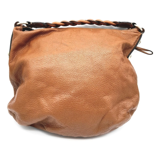 233 - A Mulberry Tan Daria Hobo Bag. Leather exterior with gold-toned hardware, braided strap and zip top ... 