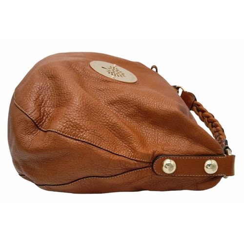 233 - A Mulberry Tan Daria Hobo Bag. Leather exterior with gold-toned hardware, braided strap and zip top ... 