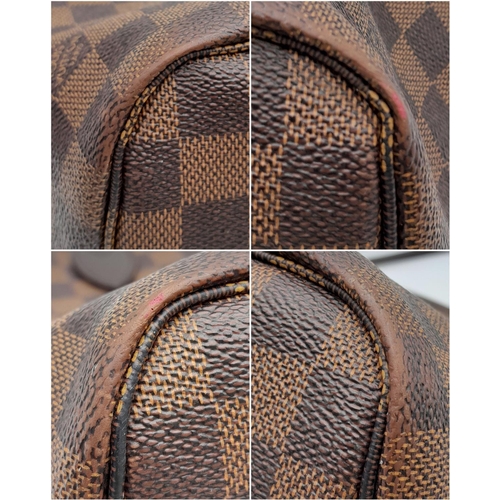 44 - A Louis Vuitton Neverfull Damier Ebene Bag. Coated canvas exterior with leather trim, gold-toned har... 