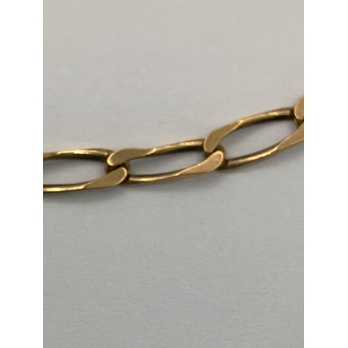 154 - 9 carat GOLD CHAIN LINK BRACELET. Full UK Hallmark. 1.4 grams. 18 cm.