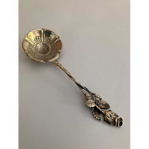 230 - Antique Continental SILVER CADDY SPOON. Hallmark for Germany circa 1890 - 1900. Nicely decorated bow... 