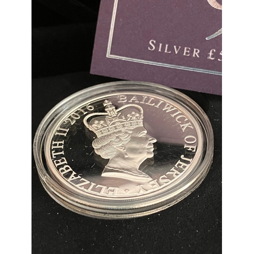 315 - SILVER PROOF £5 COIN issued in 2016 to mark Queen Elizabeth’s 90th birthday. Complete with original ... 