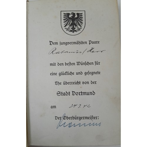 20 - Boxed original 3rd Reich Wedding Edition Mein Kampf. The book is dated 1941 with a hand signed citat... 