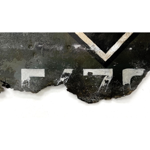 126 - WW2 German Aircraft Tail Fragment, used as a sign for the Officers Mess.