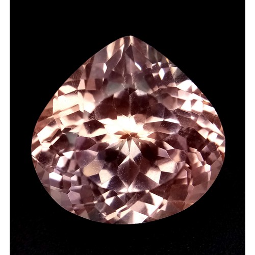 395 - A Beautiful 25ct Heart-Shaped Pink Morganite Gemstone. Beautifully faceted and dances in the light. ... 