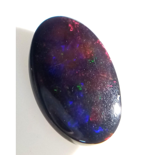 590 - A 10.33ct Ethiopian Black Fire Opal - GFCO Swiss Certified.