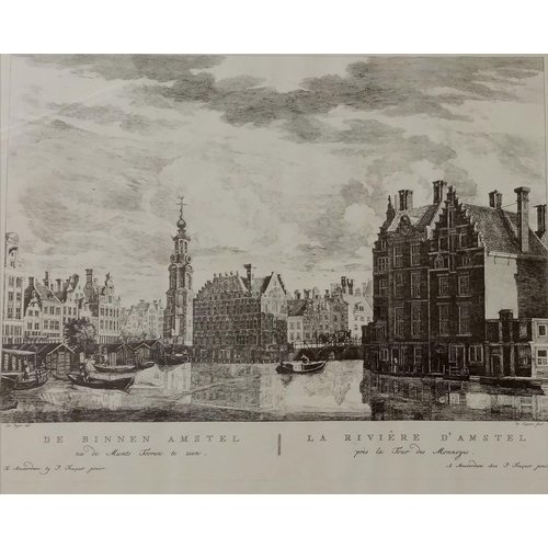 508 - A print by P. Fouquet Junior of An Amsterdam City scence. Frame size 56 x 46cm