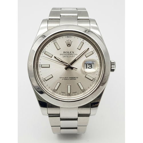 131 - A Beautiful, Refined Rolex Automatic Datejust Gents Watch. 
Model 116300. Oyster-steel bracelet and ... 