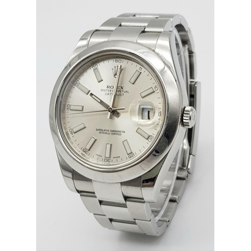 131 - A Beautiful, Refined Rolex Automatic Datejust Gents Watch. 
Model 116300. Oyster-steel bracelet and ... 