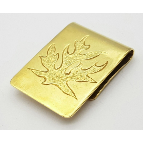 60 - A Vintage, Hallmarked 18K Yellow Gold Money Clip. 4cm x 2.6cm. 19.9g. Comes with a presentation case... 