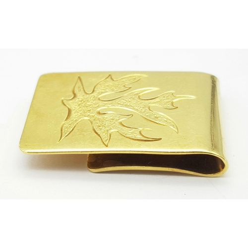 60 - A Vintage, Hallmarked 18K Yellow Gold Money Clip. 4cm x 2.6cm. 19.9g. Comes with a presentation case... 