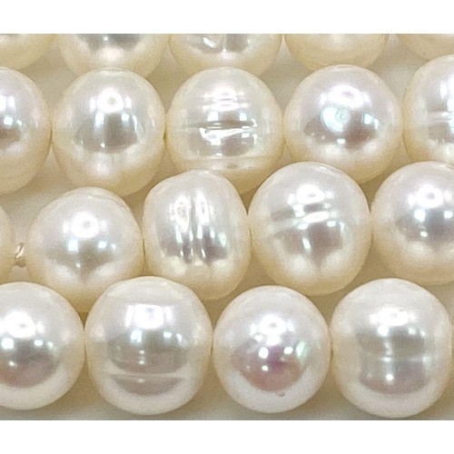 196 - A fabulously designed pearl necklace with cubic zirconia. The genuine natural white pearls are of ex... 