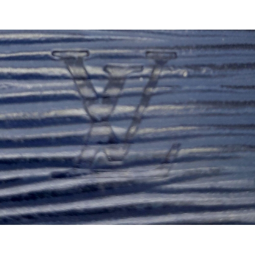 136 - A Vintage Louis Vuitton Blue Bifold Wallet. Epi leather exterior with silver-toned hardware and pres... 