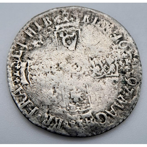 153 - 1697 WILLIAM III (William of Orange) SILVER SHILLING. Chester Mint. Head = fair /fine. Reverse = wor... 