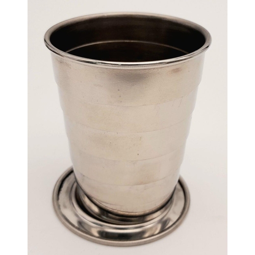 174 - Vintage GRANTS of DALVEY SPORRAN CUP.Consisting a collapsible stainless steel whiskey  beaker inside... 