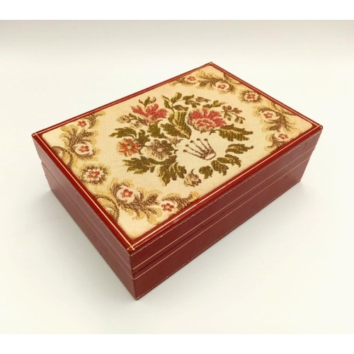 224 - A vintage, genuine ROLEX embroidered case, which can be used also as a mini/travelling jewellery box... 