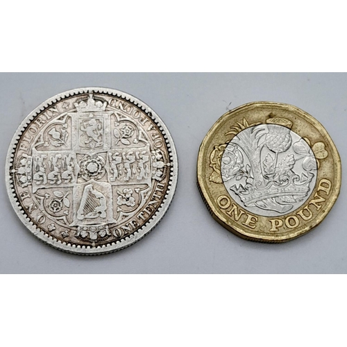 294 - 1849 SILVER GOTHIC FLORIN.Very Fine Condition.