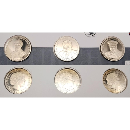 455 - 3 x £5 COINS celebrating the life of Winston Churchill.Presented in a limited edition album from the... 