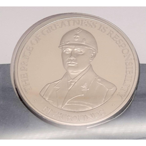 455 - 3 x £5 COINS celebrating the life of Winston Churchill.Presented in a limited edition album from the... 