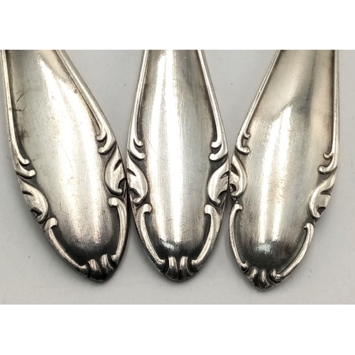 475 - Set of 6 Silver Plated Waffen SS Spoons in original hard case.