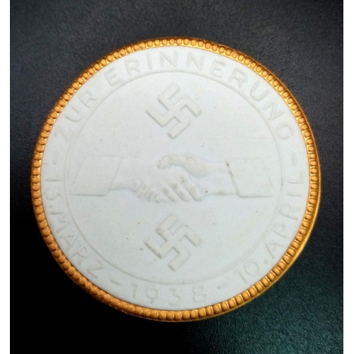 524 - 3rd Reich Meissen Porcelain Liberation of the Sudetenland Medal.