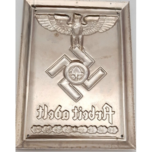 596 - 3rd Reich Cased R.A.D Award Plaque.