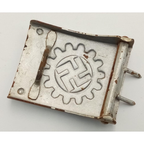 617 - WW2 German Steel Buckle. Deutsch Arbeits Front (Factory Workers).