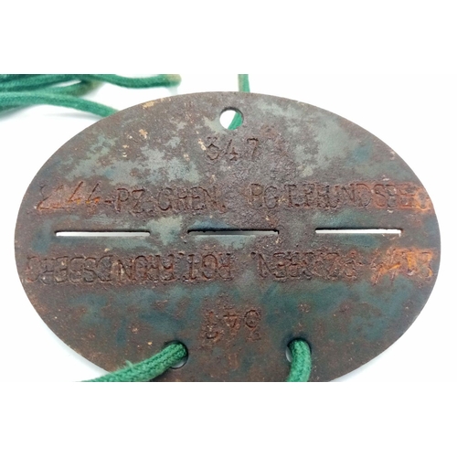 657 - WW2 Waffen SS Dog Tag on bootlace.