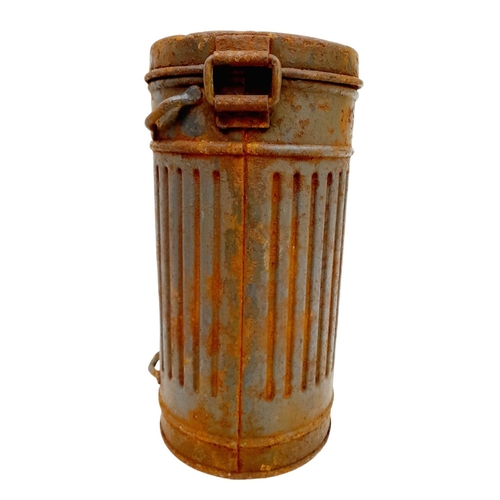 685 - Spanish Civil War Period German Condor Legion Gas Mask Canister. Named.