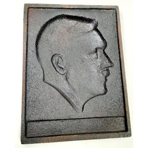 855 - 3rd Reich Cast Iron Plaque “Our Leader”