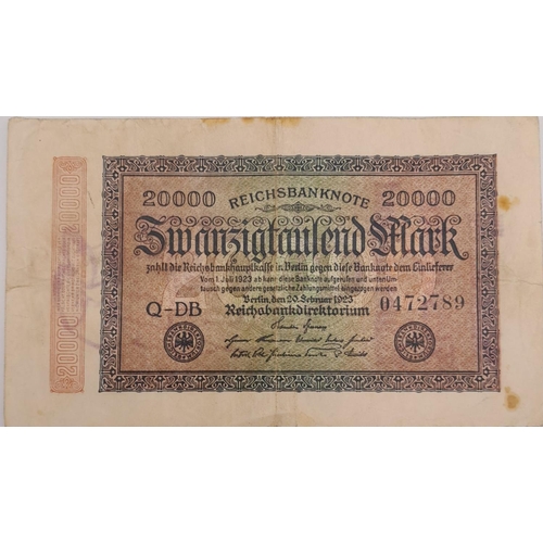 896 - 2 notes of 3 rd Reich Anti Sematic Inflation Money. A real bank note that has been over printed with... 