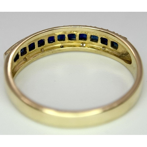 390 - A 9K YELLOW GOLD SAPPHIRE & DIAMOND RING 2.2G SIZE O.

SC 1086