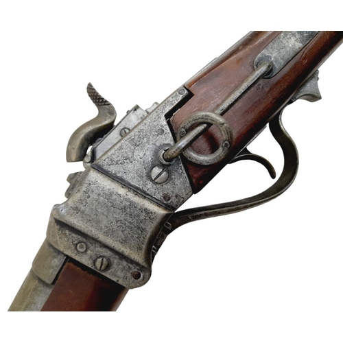 435 - A Vintage, Wood and Metal, Full Size Retrospective Copy of a R S Lawrence Patent 1859 Sharps Rifle. ... 