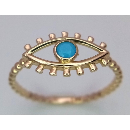 460 - A 14K YELLOW GOLD EVIL EYE RING 1.3G SIZE N.

SC 1091