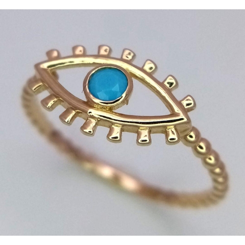 460 - A 14K YELLOW GOLD EVIL EYE RING 1.3G SIZE N.

SC 1091