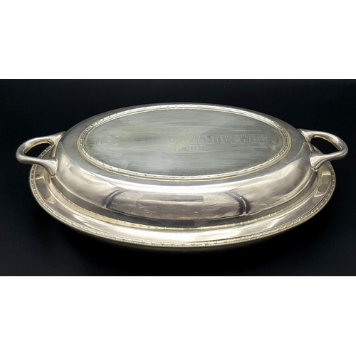 503 - Serving Dish with Lid from the British Supermarine Spitfire Aircraft Factory. Used on official dinne... 