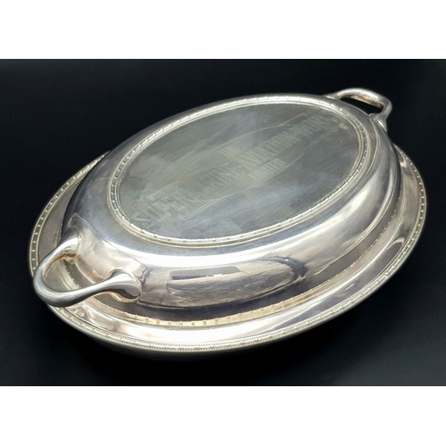 503 - Serving Dish with Lid from the British Supermarine Spitfire Aircraft Factory. Used on official dinne... 