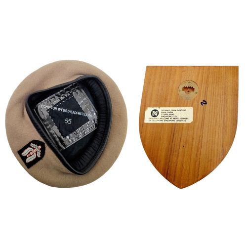 743 - Genuine Circa 1980’s Special Air Service Beret and Wall Plaque.