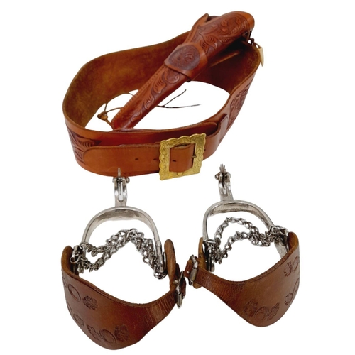 905 - A Set of Western Leather Goods Including a very well detailed Leather Holster for a Colt Army or Nav... 