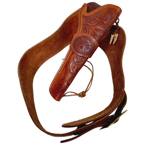 905 - A Set of Western Leather Goods Including a very well detailed Leather Holster for a Colt Army or Nav... 