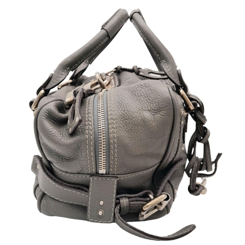 486 - A Dark Grey Chloe 'Paddington' Handbag. Leather exterior with silver-tone hardware, double rolled to... 