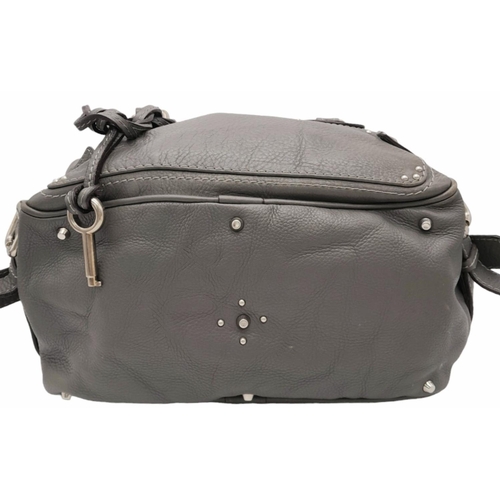 486 - A Dark Grey Chloe 'Paddington' Handbag. Leather exterior with silver-tone hardware, double rolled to... 