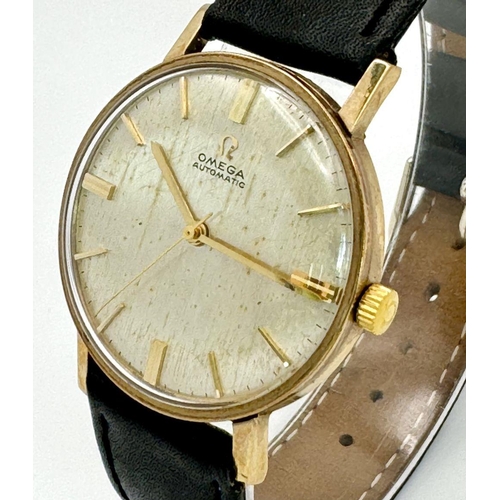 81 - A VINTAGE OMEGA AUTOMATIC GENTS PRESENTATION WATCH . PRESENTED BY KENNEDYS LTD IN 1966. DIAL AND GLA... 