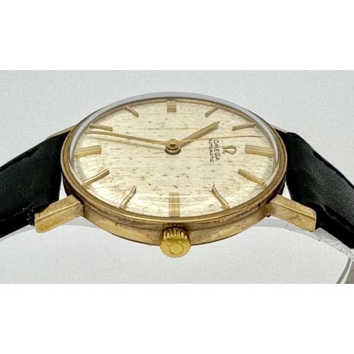 81 - A VINTAGE OMEGA AUTOMATIC GENTS PRESENTATION WATCH . PRESENTED BY KENNEDYS LTD IN 1966. DIAL AND GLA... 