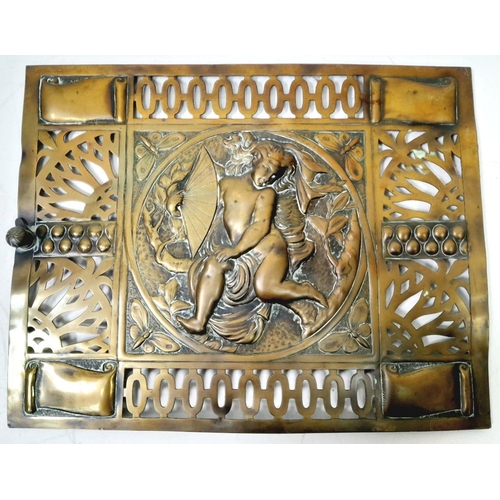 912 - A Pair of 19th Century Brass Panels Depicting Angels, Most Likely previously Ecclesiastical Use or f... 