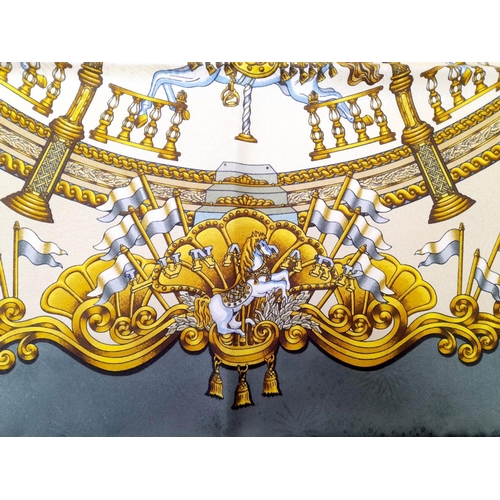 274 - Hermes Silk Jacquard Scarf Luna Park by Joachim Metz 90x90cm. Comes with box. - please see photos fo... 