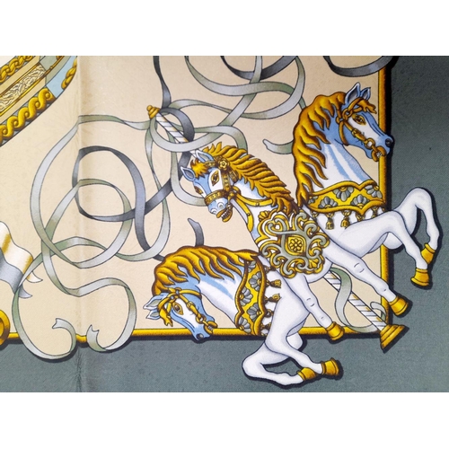 274 - Hermes Silk Jacquard Scarf Luna Park by Joachim Metz 90x90cm. Comes with box. - please see photos fo... 