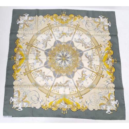 274 - Hermes Silk Jacquard Scarf Luna Park by Joachim Metz 90x90cm. Comes with box. - please see photos fo... 